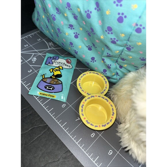 American Girl Doll Coconut Dog With Carrier Bowls Leash Pillow Dog Bed And Food - Picture 3 of 9